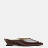 Le Monde Beryl - Micro Wedge Mule / Bruciato Leather Snake Effect