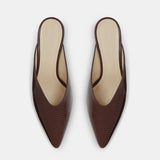 Le Monde Beryl - Micro Wedge Mule / Bruciato Leather Snake Effect