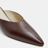 Le Monde Beryl - Micro Wedge Mule / Bruciato Leather Snake Effect