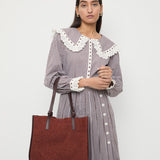 Loeffler Randall - Myra Chestnut/Espresso Crochet Tote