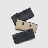 Métier - Magnetic Trio Clutch Small Smooth Calfskin Natural Linen Navy