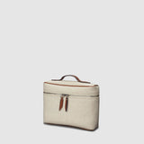 Métier - Many Days Toiletry Bag Natural Linen with Cognac