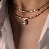 Kinn - Margot Pendant Emerald Cut Diamond Necklace