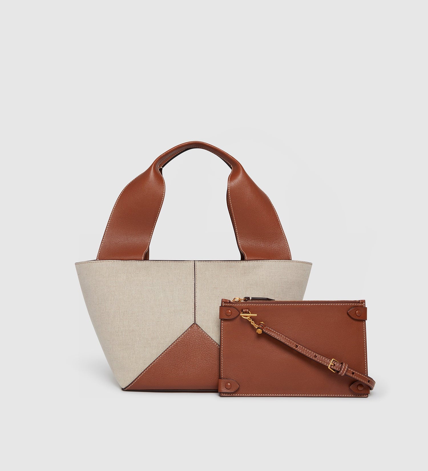 Metier - Market Small Natural Linen With Buffalo Cognac