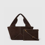 Metier - Market Small Suede Chocolate With Salt Stitching