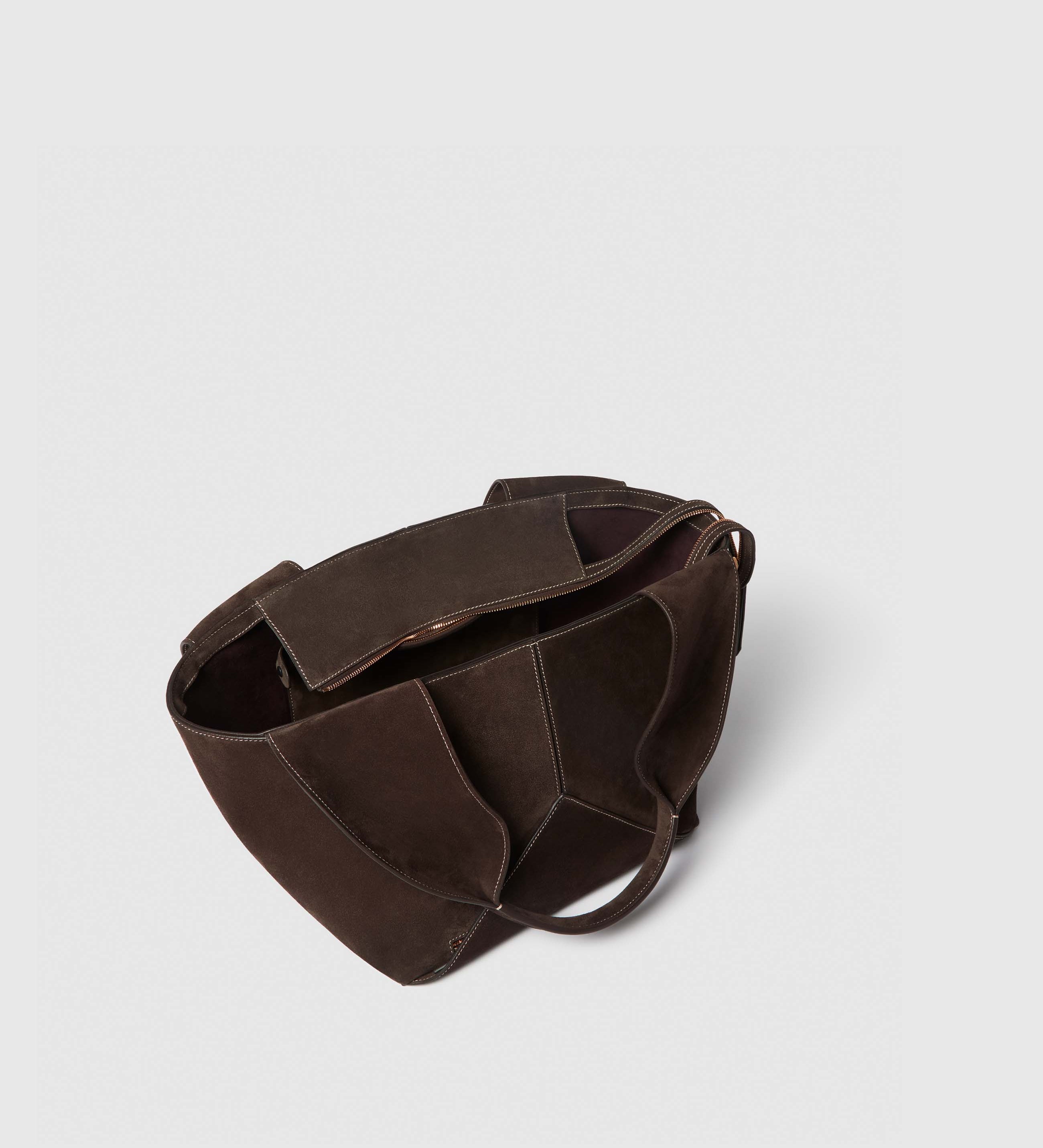 Metier - Market Small Suede Chocolate With Salt Stitching