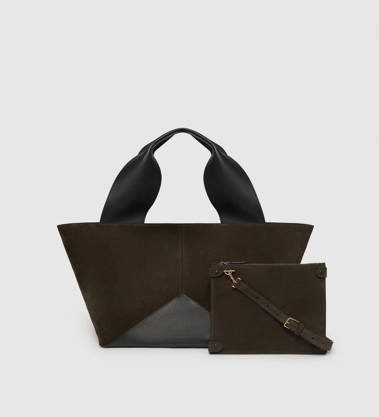 Metier - Market Weekend Suede Chocolate and Smooth Calfskin Black