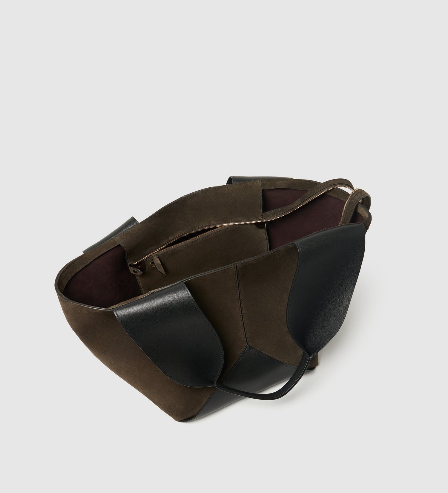 Metier - Market Weekend Suede Chocolate and Smooth Calfskin Black