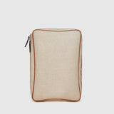 Métier - Large Travel Organiser Natural Linen with Cognac