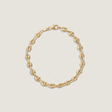 Kinn - Men's Petite Puffed Mariner Chain Bracelet Yellow Gold