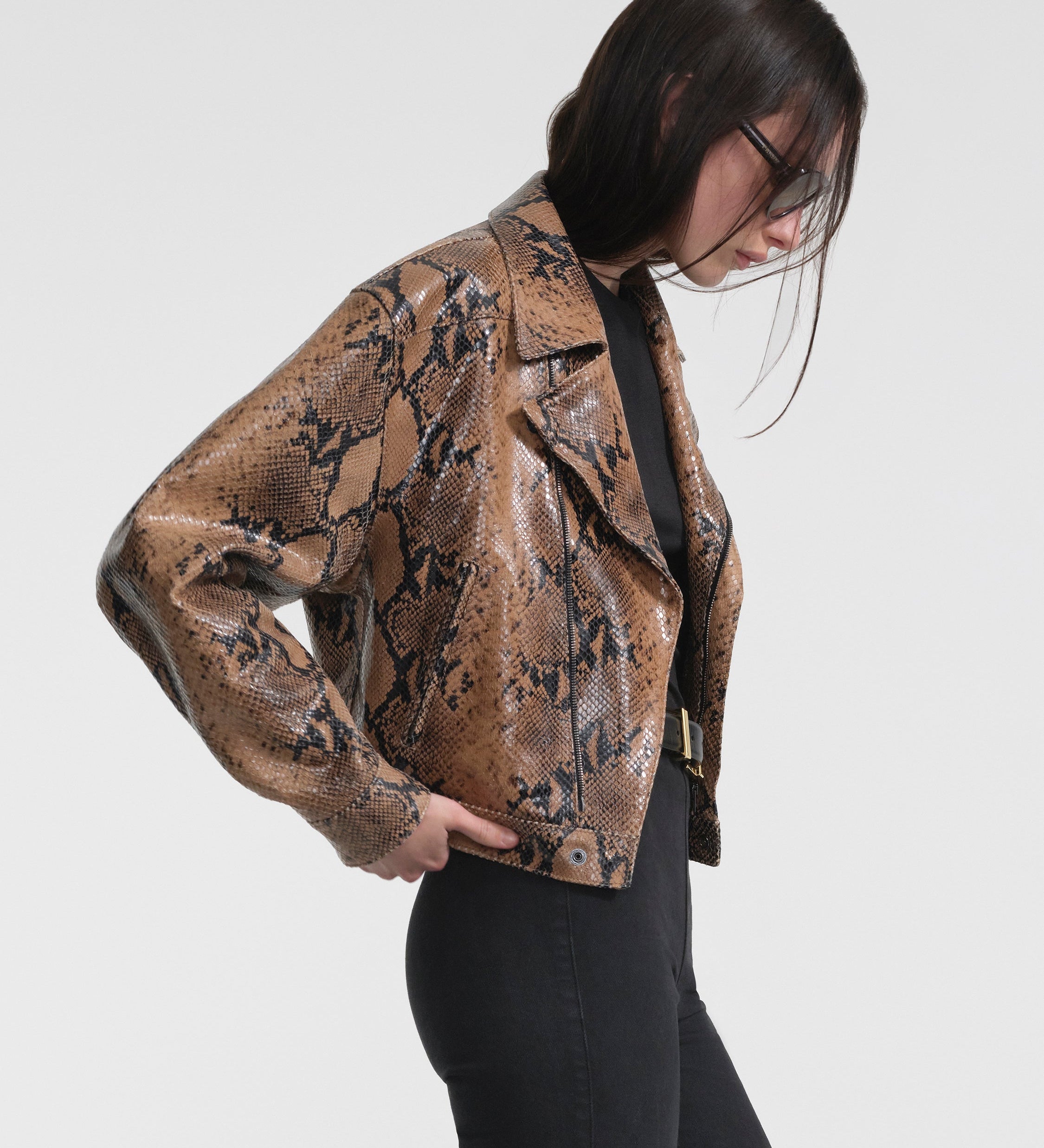 Aflalo - Mentra Jacket in Python Embossed Leather