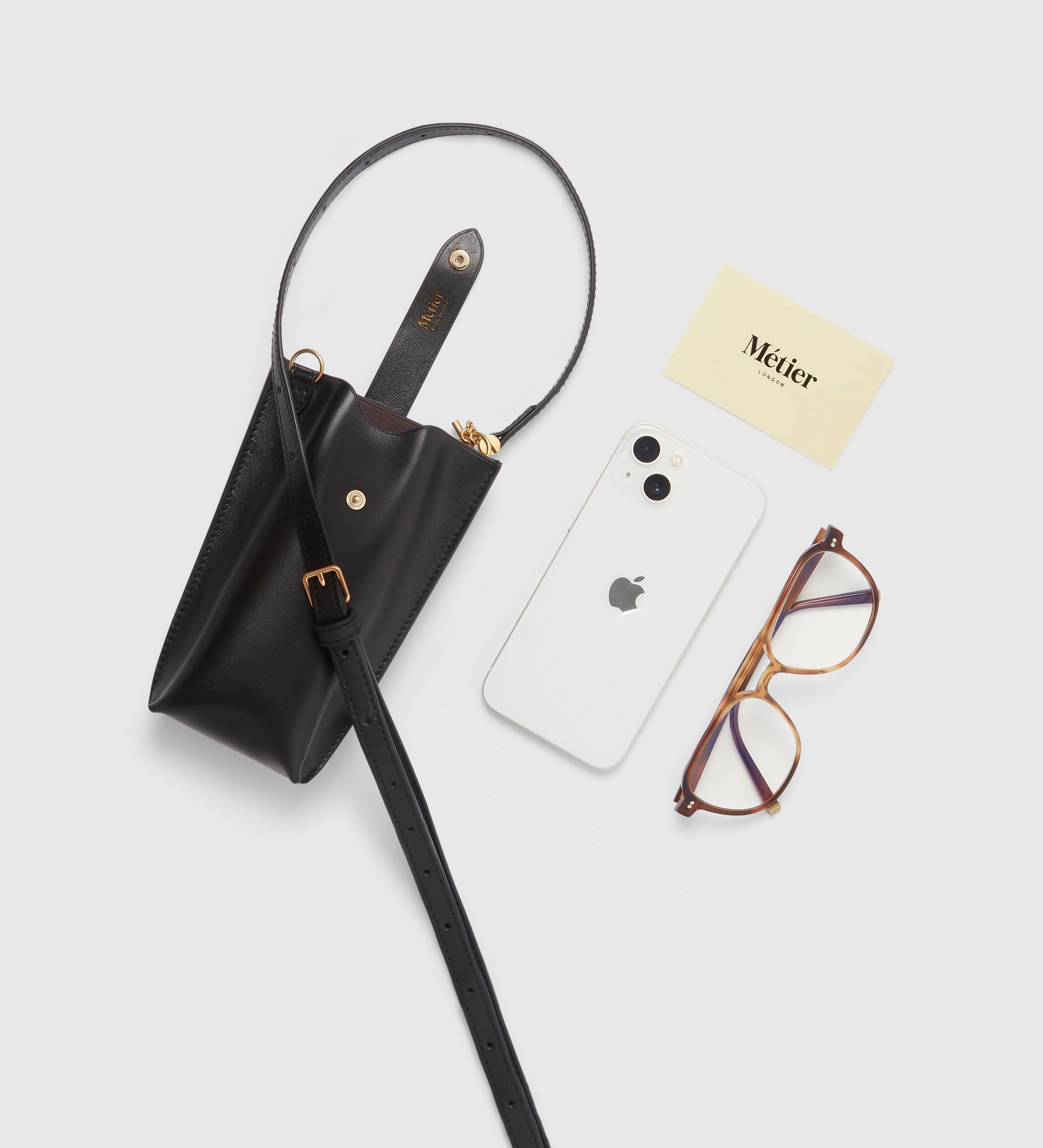 Metier - Minimalist Double Atelier Calfskin Black