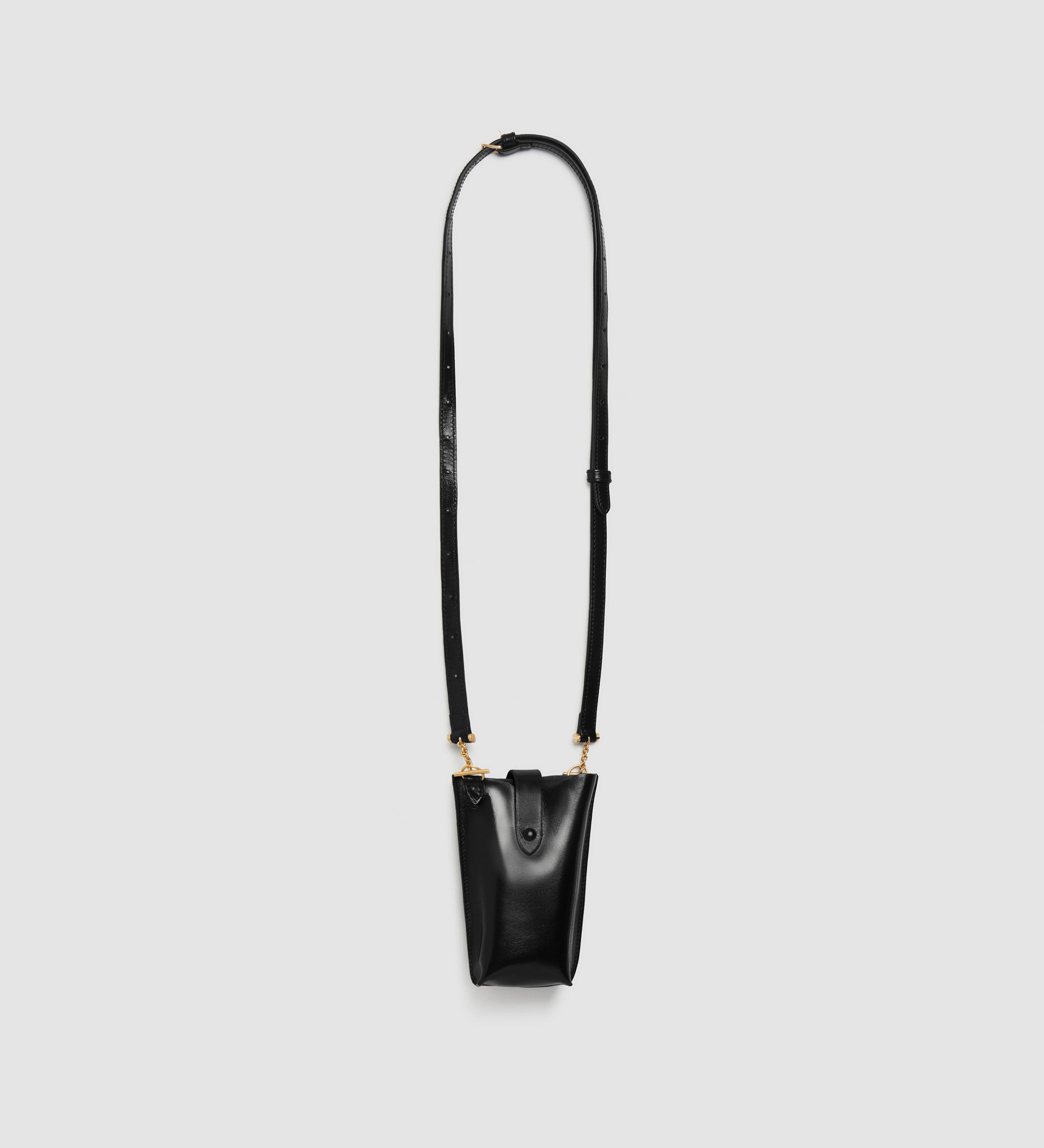 Metier - Minimalist Double Glossy Calfskin Black