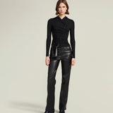 Metier - Minimalist Double Glossy Calfskin Black