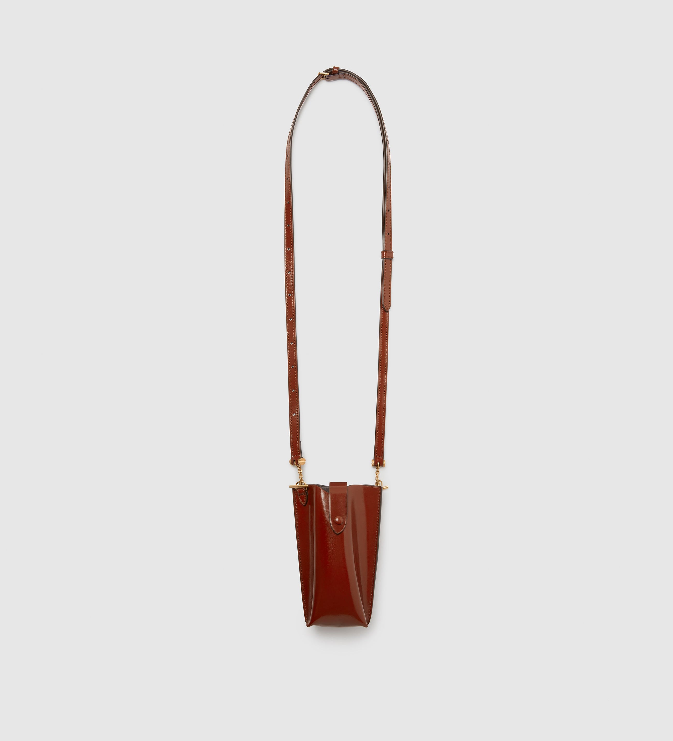 Metier - Minimalist Double Glossy Calfskin Burnt Tobacco