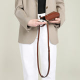 Metier - Minimalist Double Glossy Calfskin Burnt Tobacco