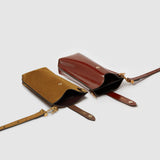 Metier - Minimalist Double Glossy Calfskin Burnt Tobacco