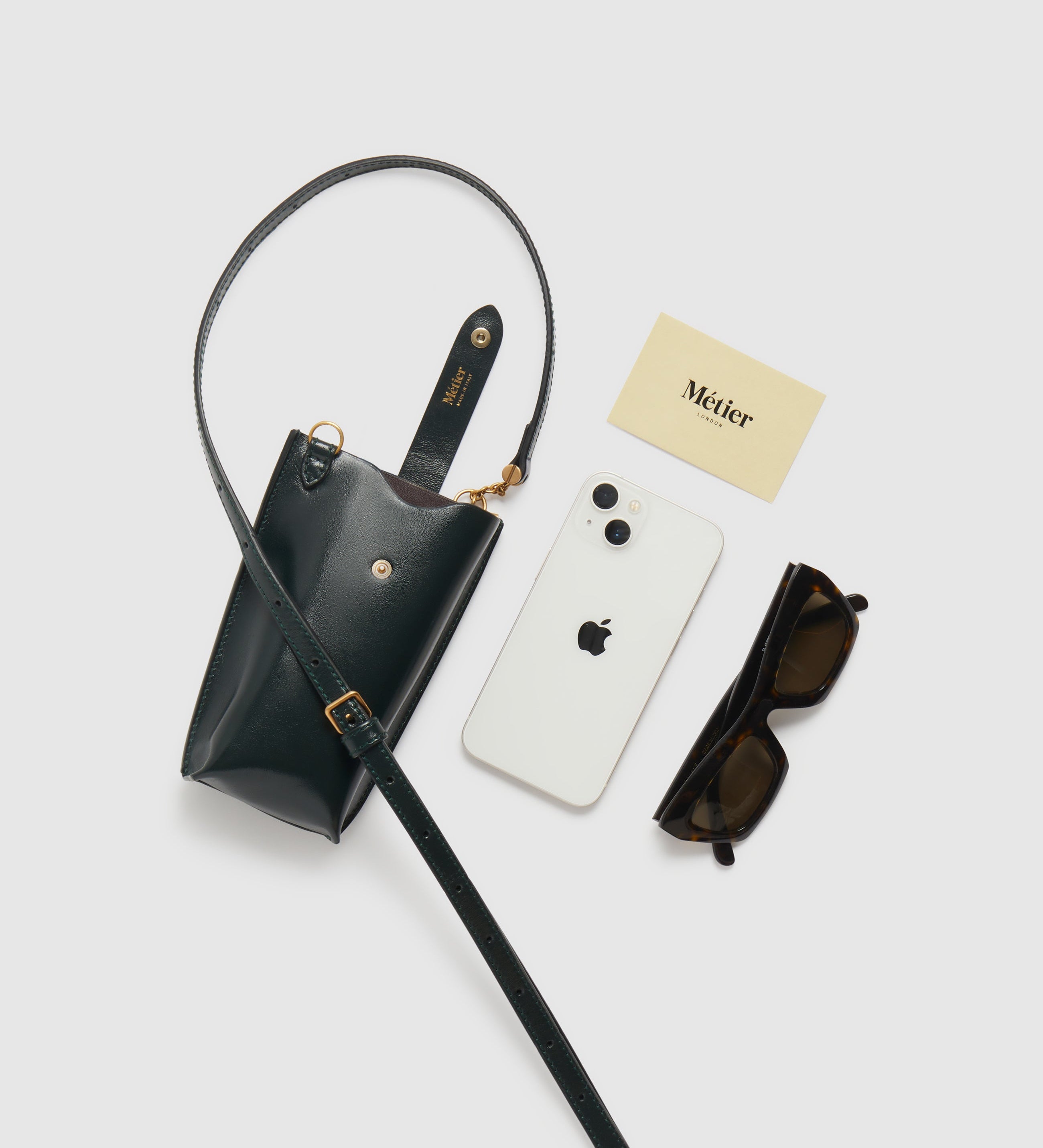Metier - Minimalist Double Glossy Calfskin Forest Green