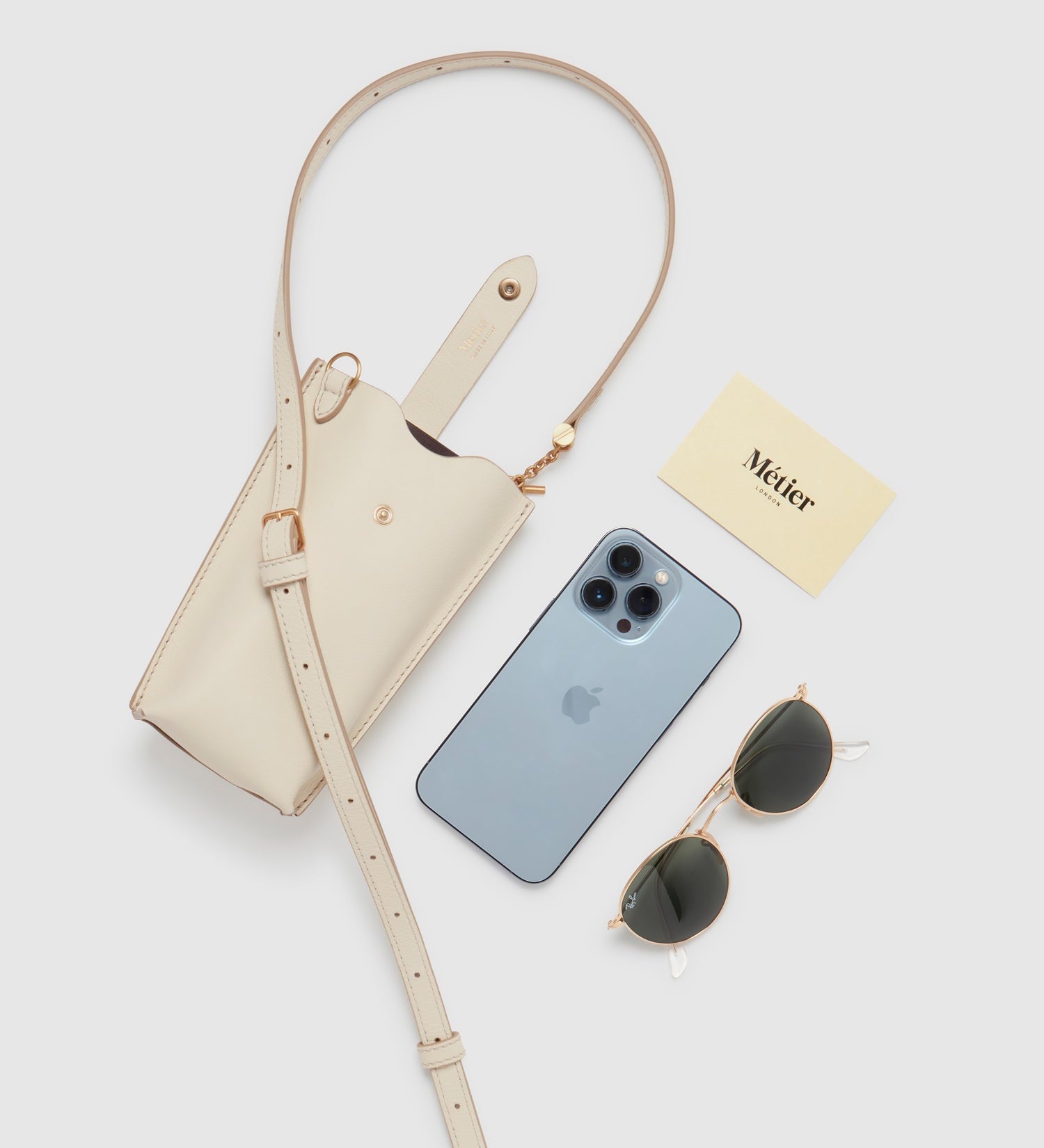 Metier - Minimalist Double Smooth Calfskin White Sand