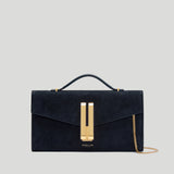 DeMellier - The Vancouver Clutch Midnight Blue Suede And Midnight Blue Smooth