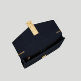DeMellier - The Vancouver Clutch Midnight Blue Suede And Midnight Blue Smooth