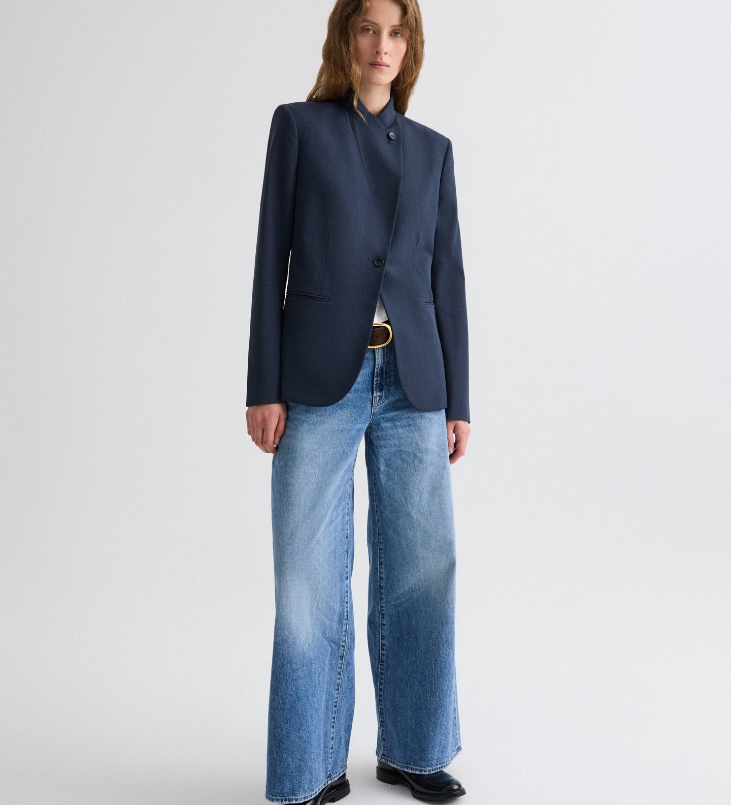 TWP - Buttoned Up Blazer in Denim Look Suiting