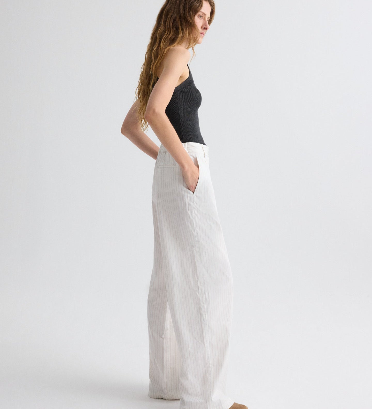 TWP - Hudson St. Pant in Mixed Pinstripe Superpop