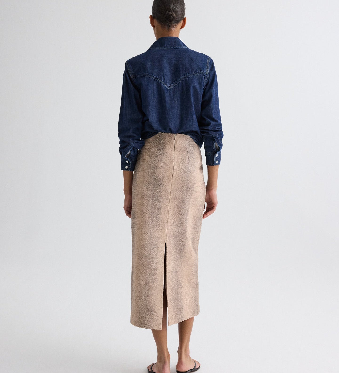 TWP - Miles Skirt in Embossed Python Leather