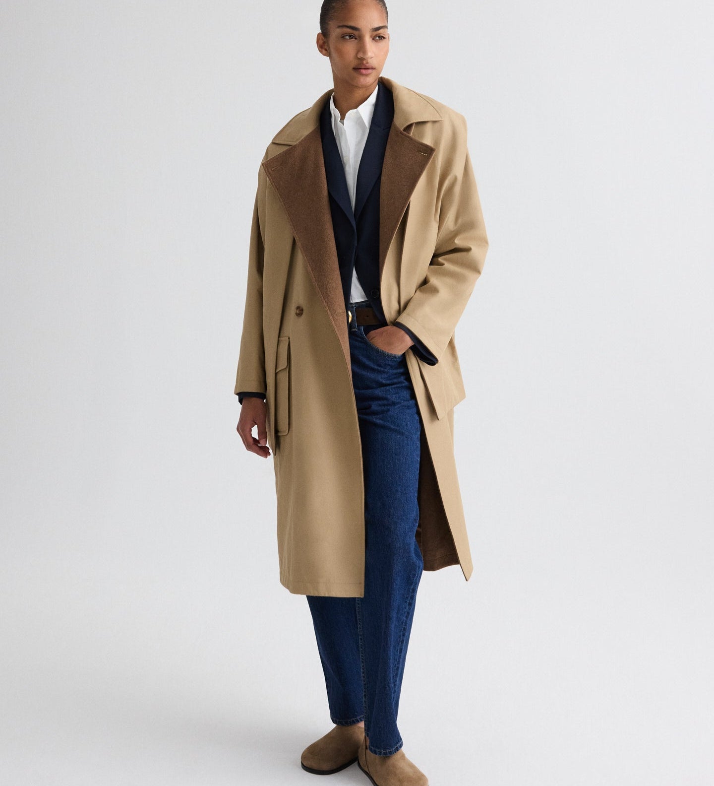 TWP - The Reversible Wrap Around Trench in Cashmere