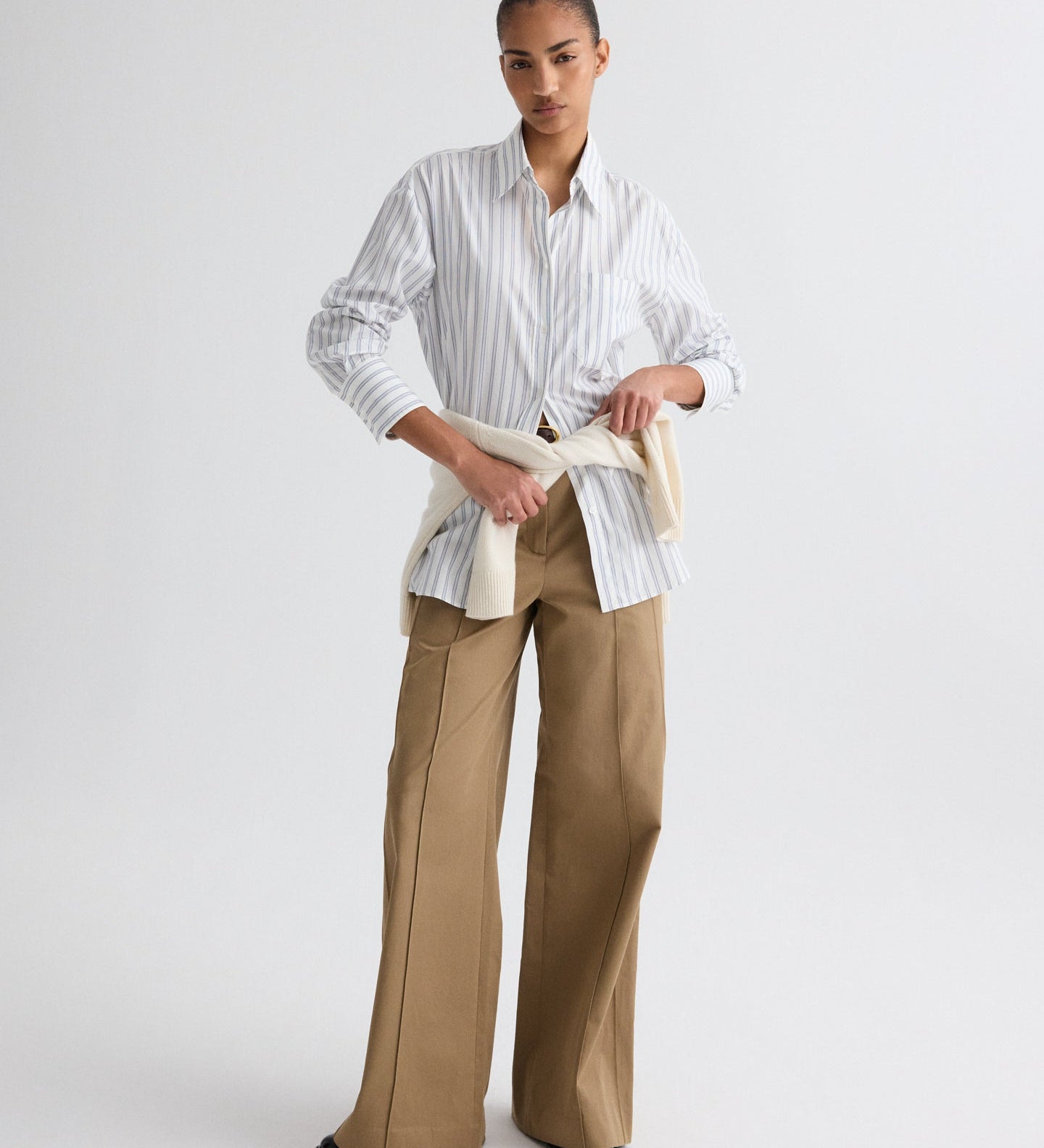 TWP - Big Joe Shirt in Hairline Stripe