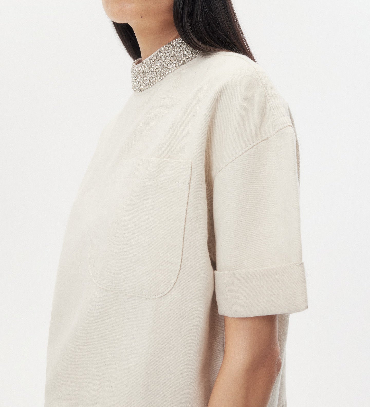 TWP - Ex T With Crystal Collar in Japanese Denim