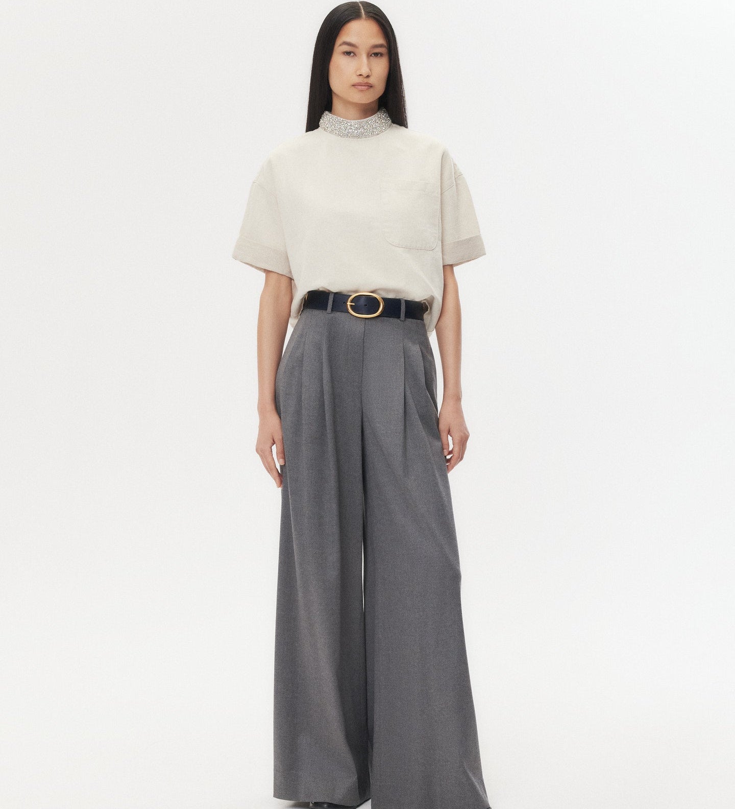 TWP - Ex T With Crystal Collar in Japanese Denim