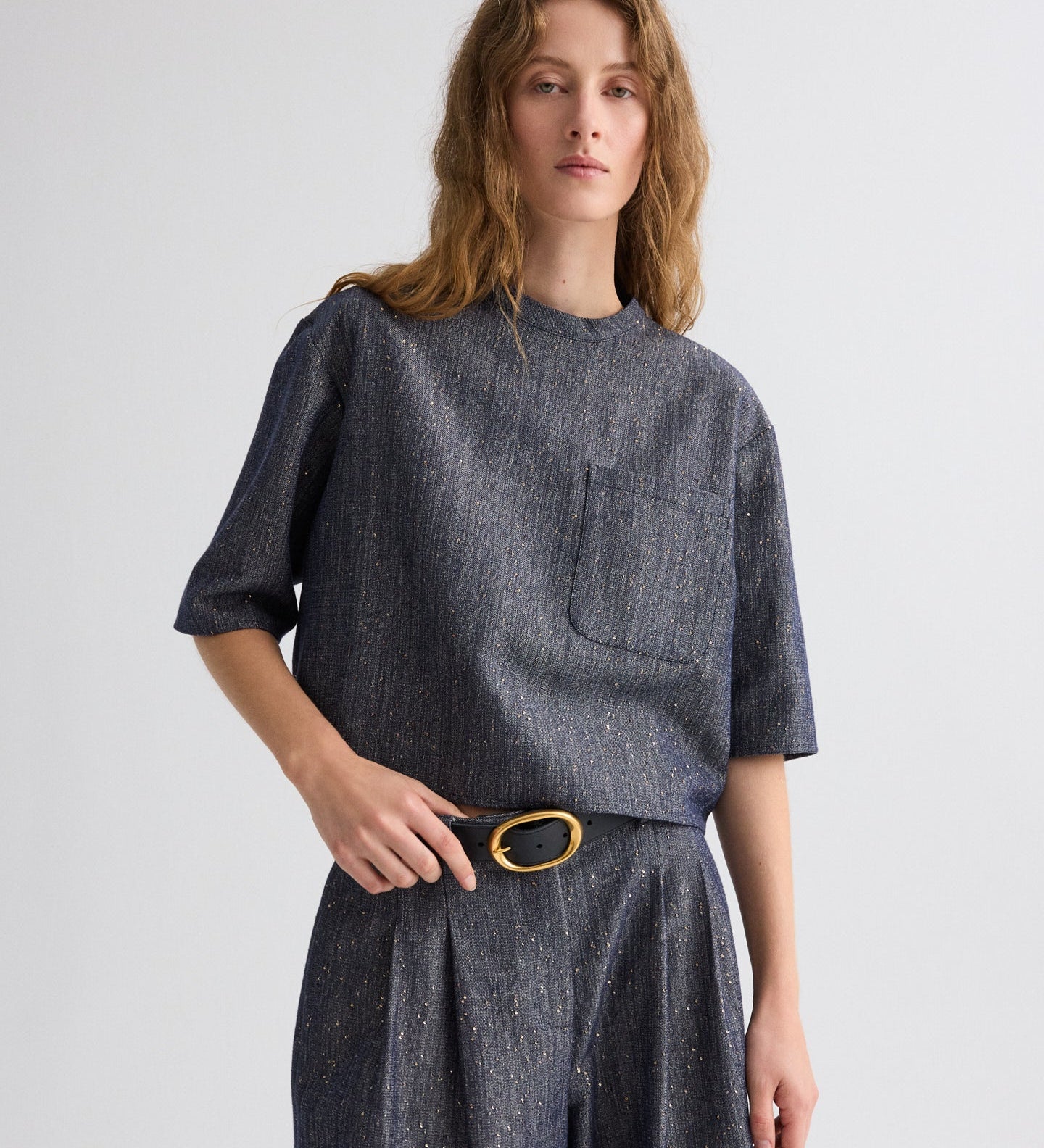 TWP - Ex T in Sequined Denim