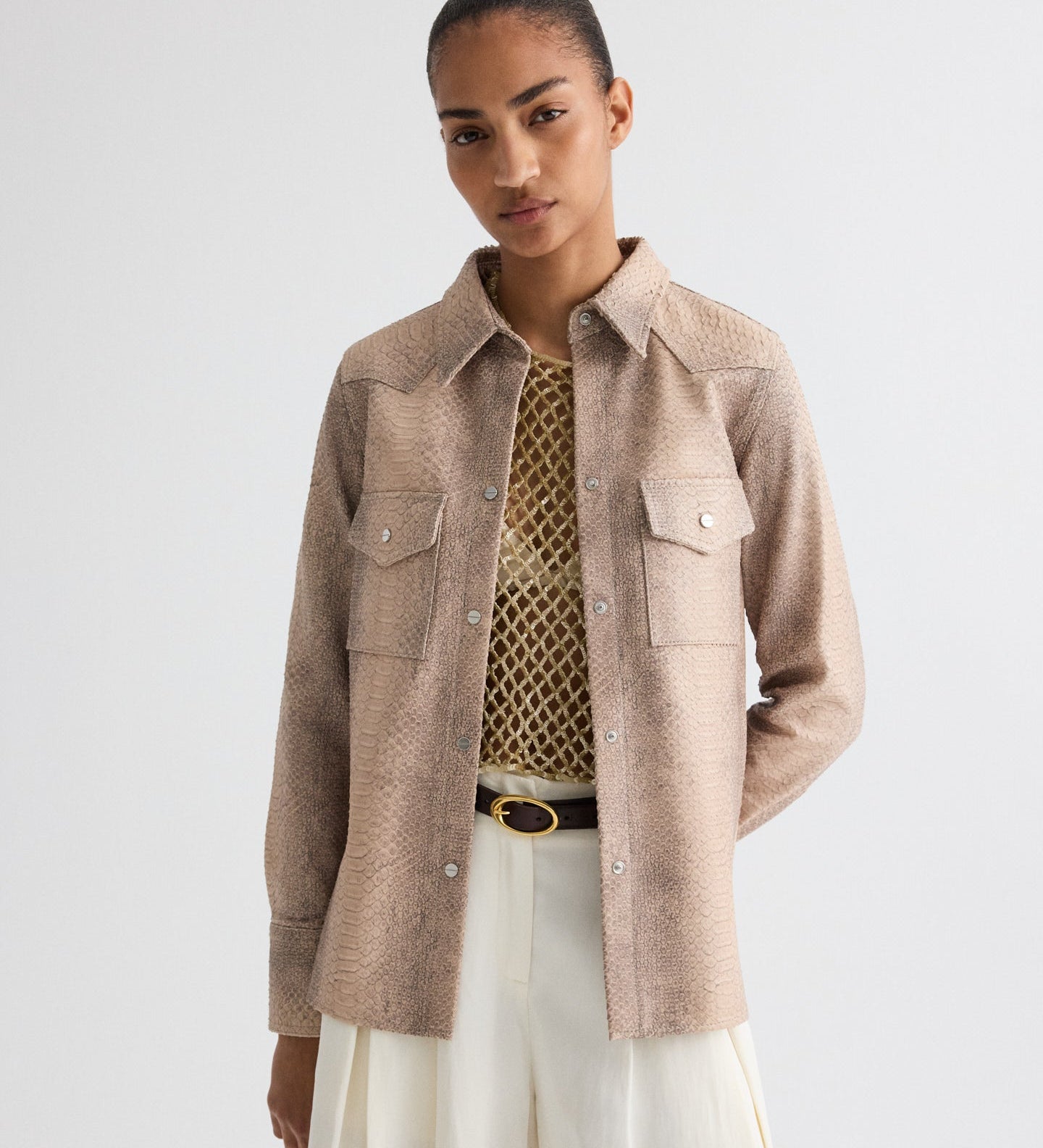 TWP - Ranchers Daughter Shirt in Embossed Python Leather