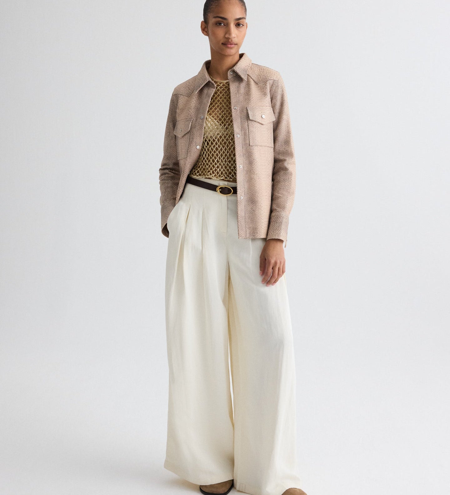 TWP - Ranchers Daughter Shirt in Embossed Python Leather
