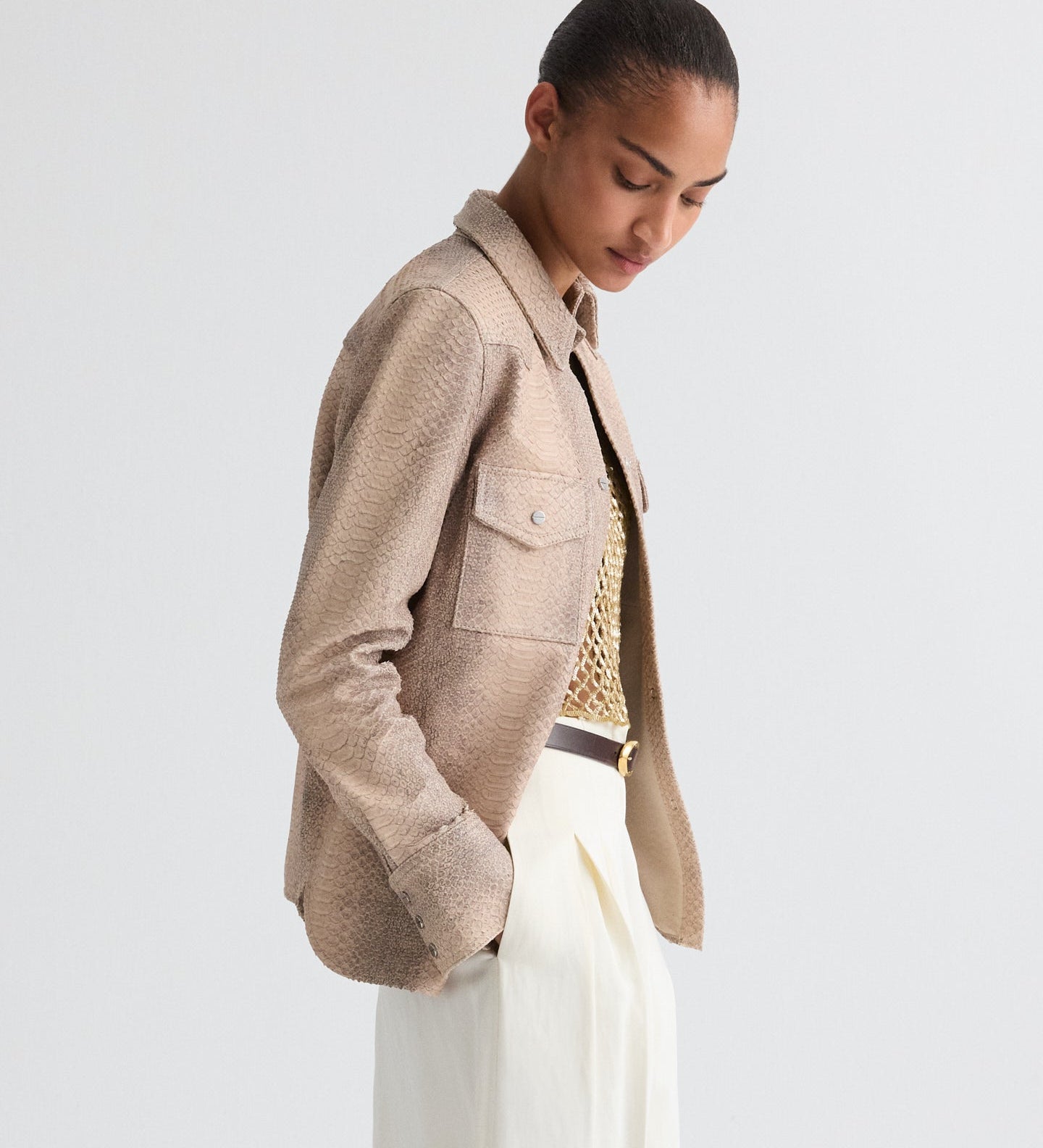 TWP - Ranchers Daughter Shirt in Embossed Python Leather