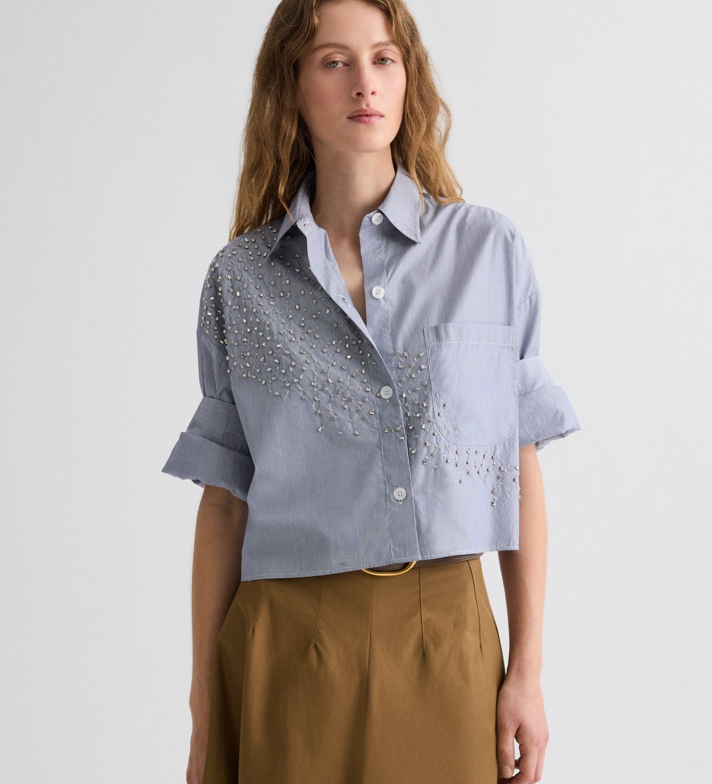 TWP - Next Ex Shirt with Crystals in Baroness Stripe