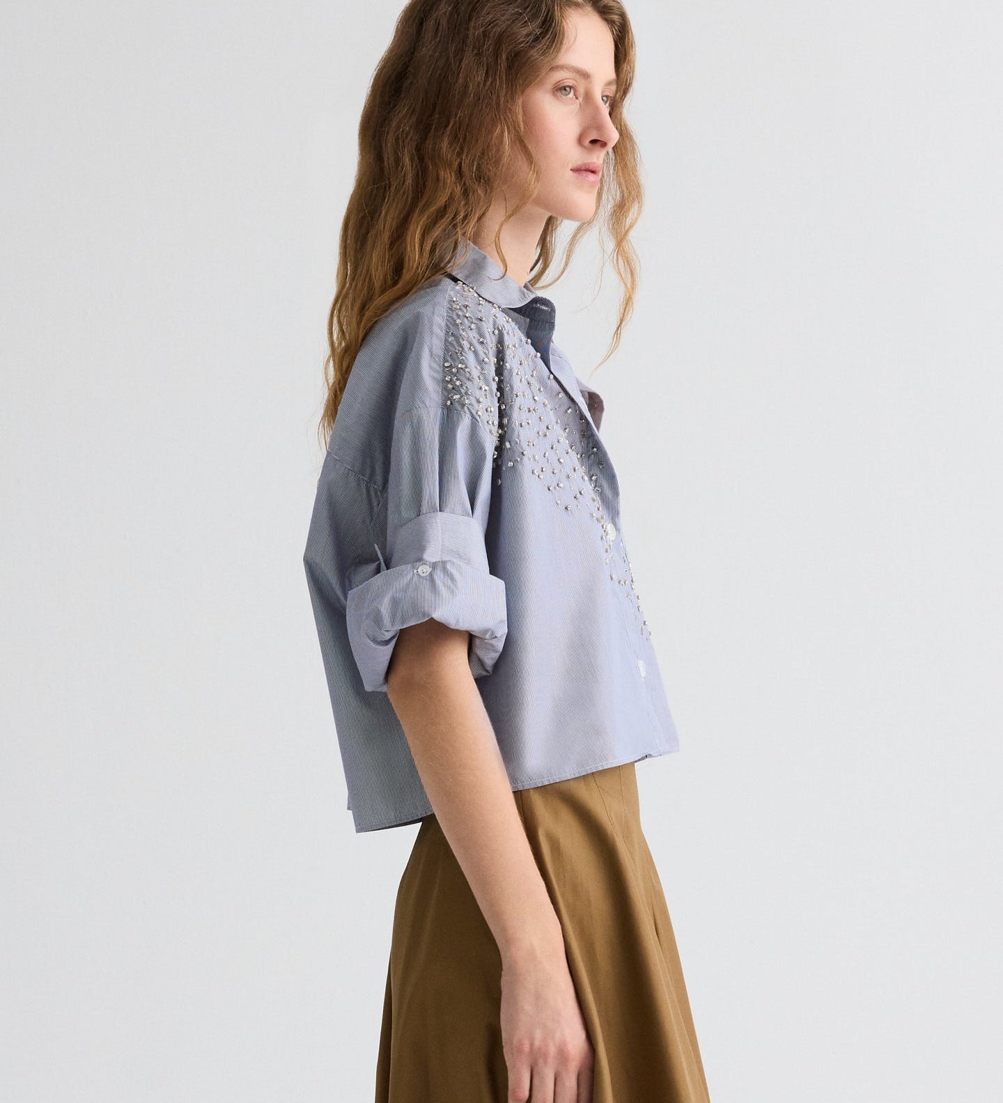 TWP - Next Ex Shirt with Crystals in Baroness Stripe