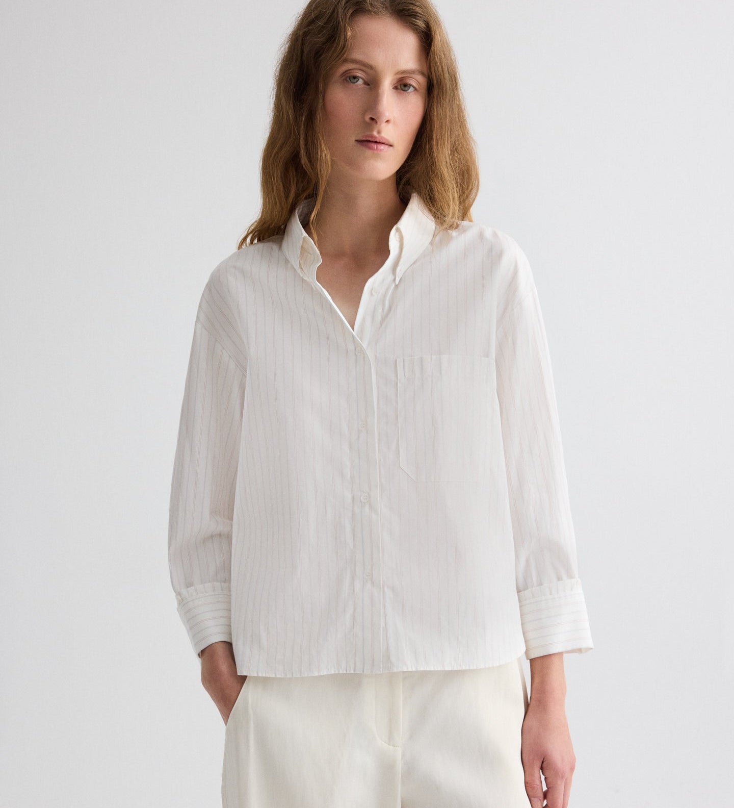 TWP - J.D. Shirt in Mixed Pinstripe Superpop