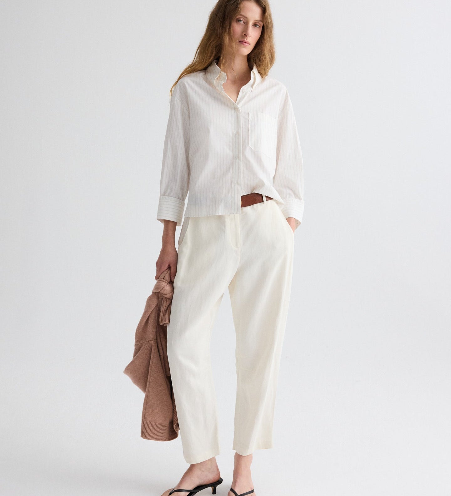 TWP - J.D. Shirt in Mixed Pinstripe Superpop