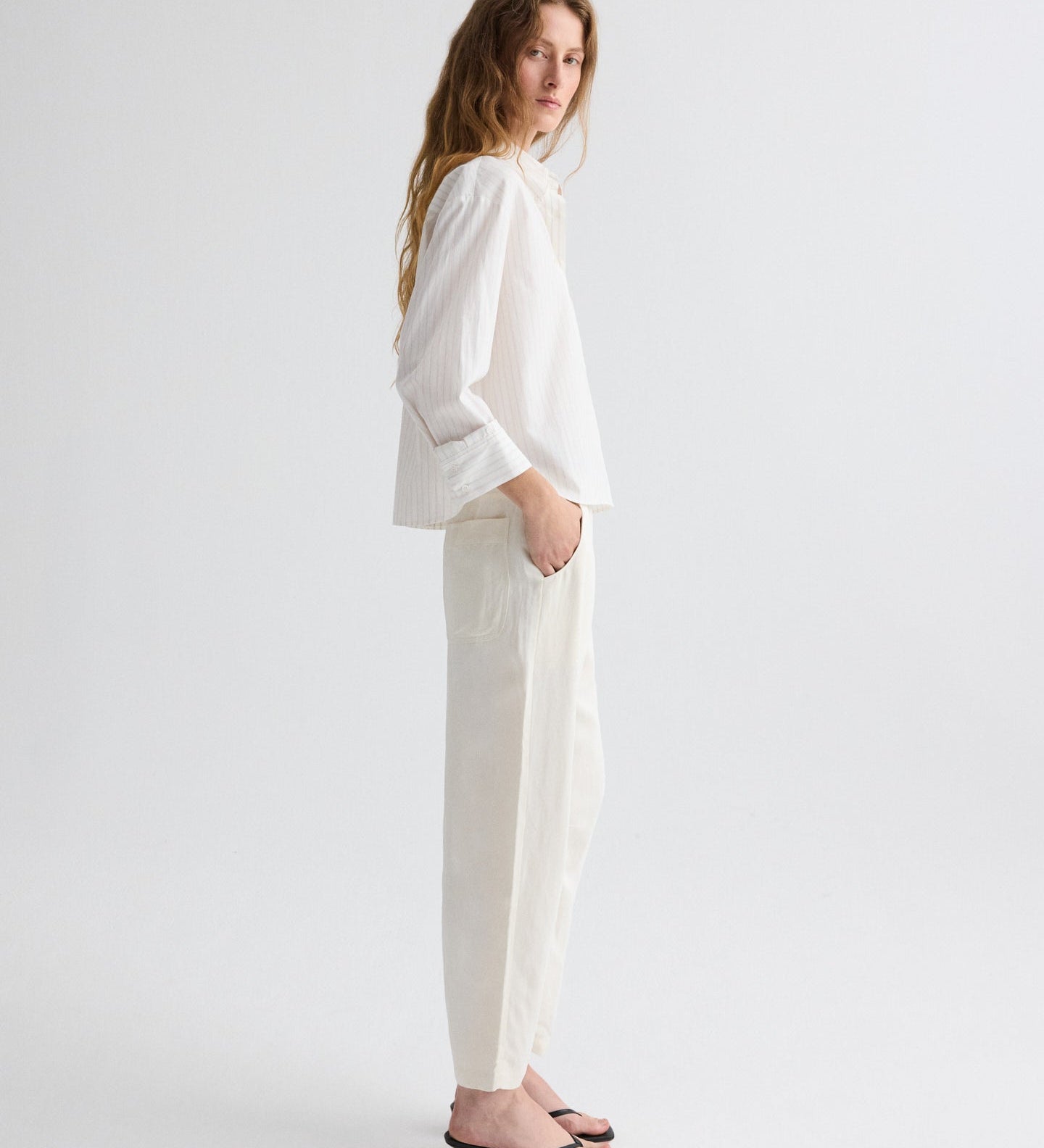TWP - J.D. Shirt in Mixed Pinstripe Superpop