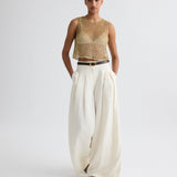 TWP - Sequined Muscle Tee in Sequin Netting