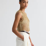 TWP - Sequined Muscle Tee in Sequin Netting