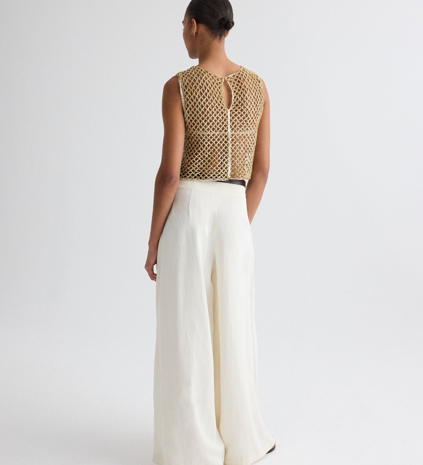 TWP - Sequined Muscle Tee in Sequin Netting