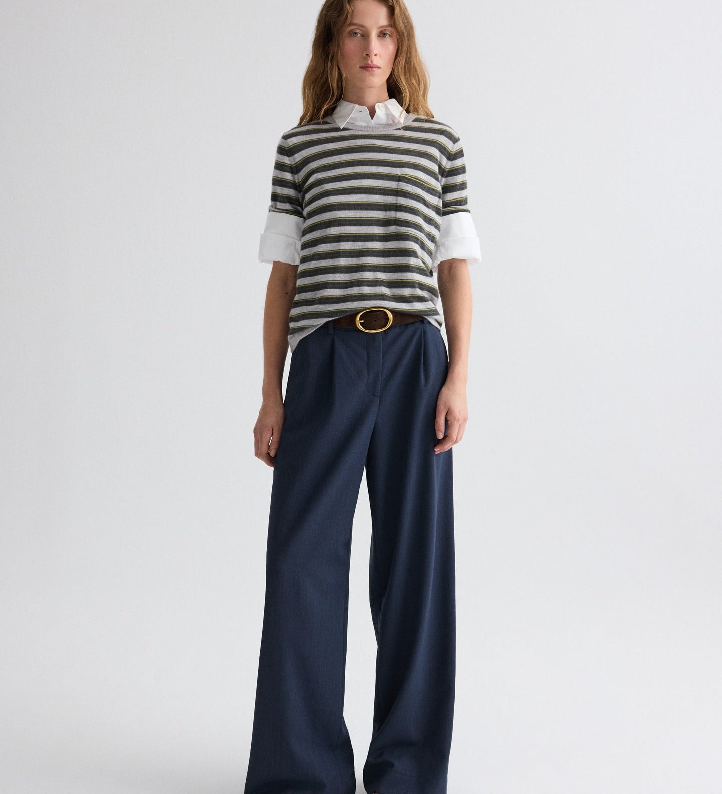 TWP - Striped True Crewneck in Superfine Cashmere