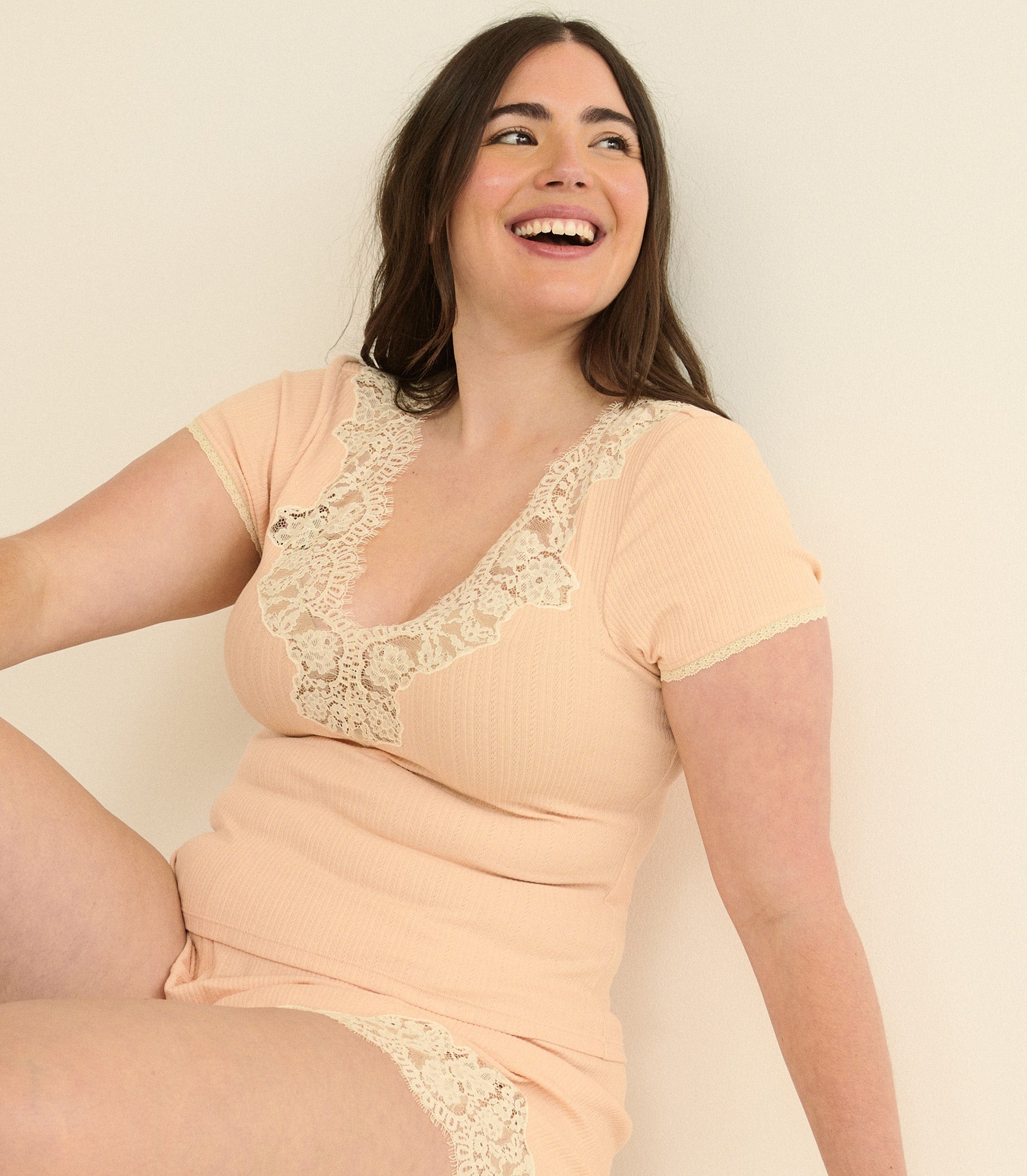 DOEN - NALIA TEE - - LIGHT PEACH SORBET