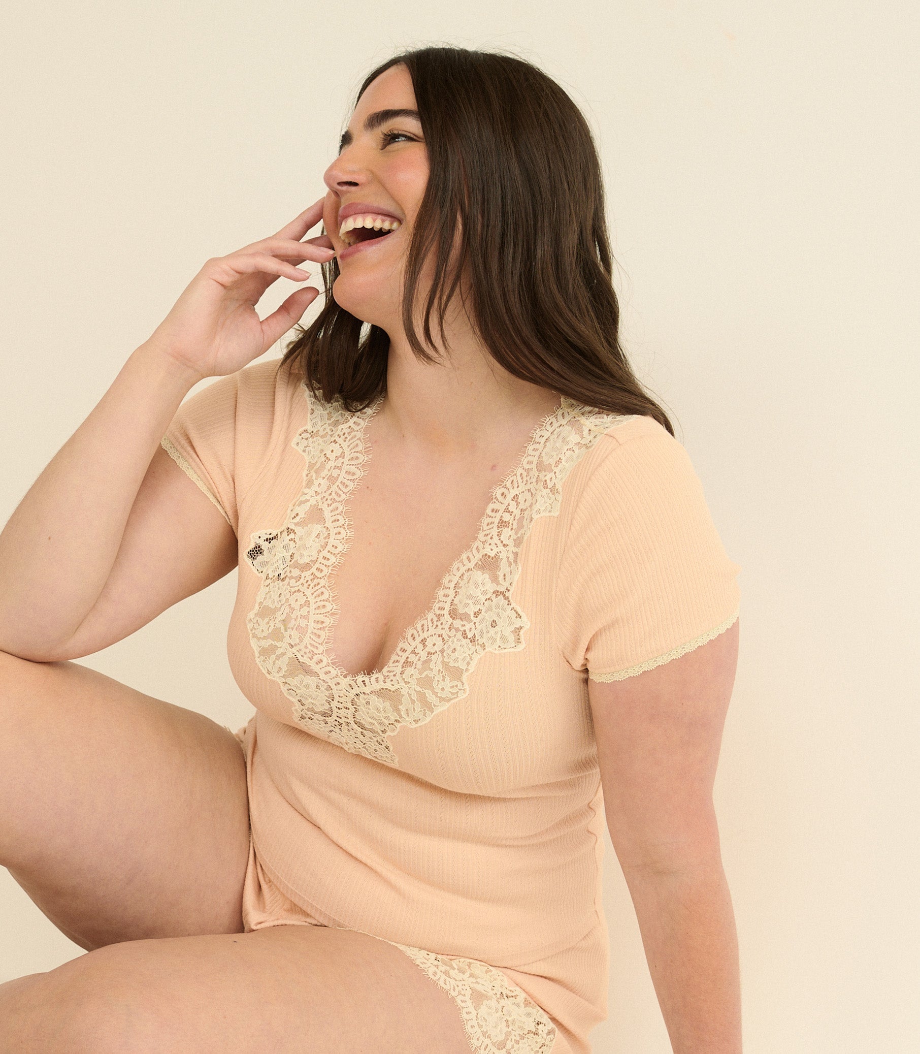 DOEN - NALIA TEE - - LIGHT PEACH SORBET