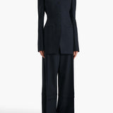 Khaite - Naran Jacket in Navy and White Stripe