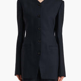 Khaite - Naran Jacket in Navy and White Stripe