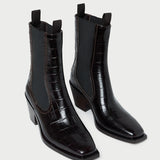 Loeffler Randall - Nat Crocodile Leather Ankle Boot